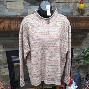 Loft outlet mock neck striped sweater Excellent Condition